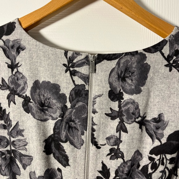 Talbots Black and Gray Floral Wool Blend Dress Sz 8 EUC - Picture 7 of 10